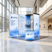 Panneau d'affichage rétroéclairé grand format en alliage d'aluminium avec bord en silicone JY-TF120 5000x2000mm pour salon professionnel