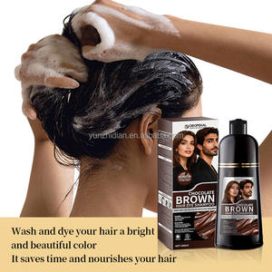 Shampoo colorant capillaire au <span class=keywords><strong>chocolat</strong></span> brun à la kératine en gros 400ml Crème colorante capillaire instantanée aux herbes pour couverture des cheveux gris Hommes Femmes OEM ODM - Product Image 4