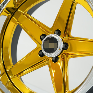 ล้อรถยนต์อะลูมิเนียมฟอร์จสามชิ้น R20 5x114.3 สีทอง 5 ก้าน สำหรับรถเทสล่า โมเดล 3 - Product Image 3