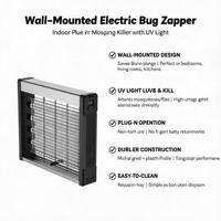 Lámpara Eléctrica Antimosquitos, 1200V, Eliminador de Insectos, Luz LED de 3W, Trampa para Insectos, para Uso en Interiores