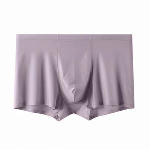 Calzoncillos Boxer de Verano Transpirables de Nylon Tejido con Seda de Hielo para Hombre, Color Puro, Cintura Media, Antibacterianos, de Secado Rápido, Ecológicos y Sin Costuras - Product Image 1