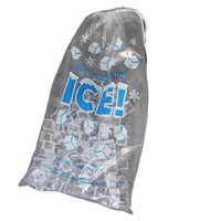 Sac à glaçons jetable en plastique PE-BD de grande capacité avec cordon de serrage de 8/10/20 LB réutilisable avec logo imprimé personnalisé