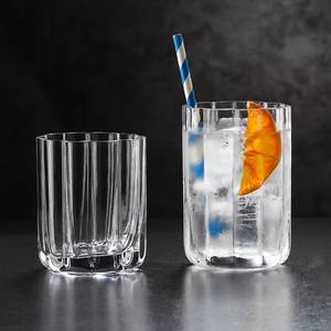 Verre à cocktail classique côtelé, type Highball, 260 ml, écologique, pour bière, vin, mojito, <span class=keywords><strong>gin</strong></span> <span class=keywords><strong>tonic</strong></span>, whisky, jus, café, à rayures, pour <span class=keywords><strong>bar</strong></span> - Product Image 6