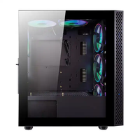 MEIJI Nouveau boîtier de jeu MATX avec ventilateurs ARGB avec fenêtre en verre trempé Boîtier PC de bureau Boîtier tour moyenne gabinete gamer