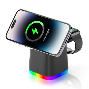 Estación de Carga Inalámbrica <span class=keywords><strong>3</strong></span> en 1, Carga Rápida de 15W, Soporte Magnético Plegable para Múltiples Dispositivos 15/14/<span class=keywords><strong>13</strong></span>/12, Entrada de 9V/2A - Product Image 4