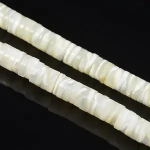 Wholesale Natural White Shell Puka Style Irregular Disc Bead Shell Heishi Beads For Necklace & Bracelet Jewelry Making