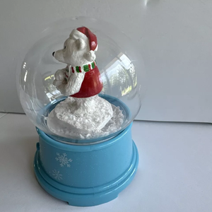 Personnalisé Gemmy ours polaire boule à neige sans eau pièces musicales nous vous souhaitons un joyeux <span class=keywords><strong>noël</strong></span> chanson <span class=keywords><strong>noël</strong></span> fait à la main ornement en résine - Product Image 5