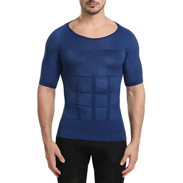 탄성 조각 조끼 열 압축 기본 레이어 남자의 바디 셰이퍼 슬리밍 셔츠 배 허리 조끼 체중 감량 셔츠