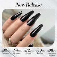 BORN PRETTY PRO Vernis Gels Blancs et Noirs Sans HEMA Couleur 15 ml, Vernis Gel Super Blanc LED UV Soak Off pour Nail Art et French Manucure
