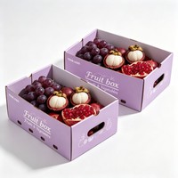 Boîte d'emballage en carton personnalisée pour fruits frais (pommes, bananes et cerises) – Vente en gros directe usine