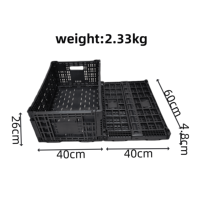 Panier de Rangement Pliable en Plastique QS pour Aliments et Pain, Caisses Pliantes pour Tomates, Caisses à Lait, Caisses à Raisins, Mailles Bleues Personnalisées