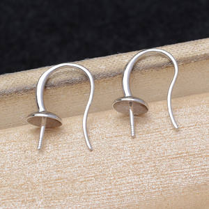 DIY Accessory Set for Pearl Jewelry S925 Silver 10-11mm Ring Holder 6026 Empty <b>Nail</b> Ear Clover Holder Semi-Finished <b>Brass</b> - Product Image 4