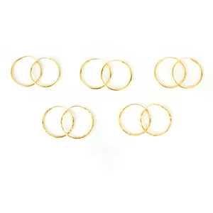 JXX women cheap earrings 24k carat gold plated 20 mm round hoop earrings wholesale factory