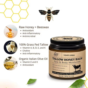 <span class=keywords><strong>Crème</strong></span> fouettée au suif 120g Marque Blanche Hydratant <span class=keywords><strong>Visage</strong></span> et Corps Sans Parfum Miel Biologique Cire d'Abeille Baume au Suif de Bœuf Nourri à l'Herbe - Product Image 5