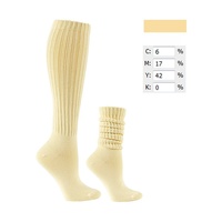 Calzini Extra Lunghi JINGWEN OEM ODM per Donna, Calze Larghe in Cotone Pesante di Alta Qualità, Personalizzabili con Logo del Brand