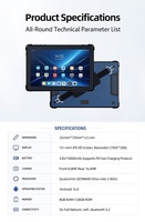 Tablette robuste 10,1 pouces FHD 400 nits, processeur Qualcomm QCM6690, 8 Go + 128 Go, 5G, tablette industrielle, prise en charge du scanner 2D, NFC, RTK, GPS