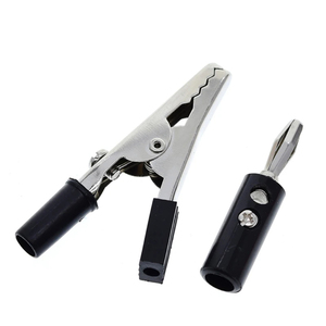 1 סט תנין מבודד סט קליפים פלסטיק כבל עופרת בדיקות אלליגטור קליפים קליפסים קליקים 52 מ "מ אורך + תקע בננה 4 מ" מ - Product Image 6