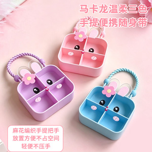 Cute Rabbit Jewelry Bag For Kids Sky Blue Cartoon Design Makeup Storage Pouch 3-10 Years Old - Product Image 4