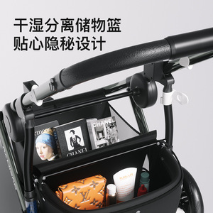 Poussette de luxe pour animaux de compagnie, amortissante, poussette pour chien à vue panoramique, poussette pour chat, poussette pliable pour promenades en extérieur avec le chien - Product Image 4