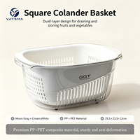 Panier de drainage pour fruits et légumes de haute qualité, grande taille, en plastique résistant aux chutes, double couche d'épaisseur, pour la cuisine