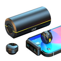 Microphone Lavalier Sans Fil Q18 à Bouton Magnétique Portable avec Réduction de Bruit pour Enregistrement Audio pour iPhone Android avec Boîtier de Charge
