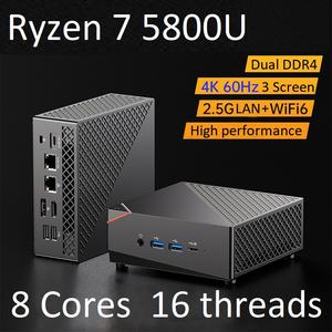 S-Xin AMD Gaming <span class=keywords><strong>Mini</strong></span> PC R7 5800U R5 4500U NVMe SSD 2.5G LAN gamer portatile Desktop 3x4K HTPC WiFi6 <span class=keywords><strong>Mini</strong></span> barebone Computer 16GB - Product Image 2