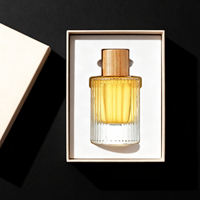 Flacons de parfum ronds en verre personnalisés et élégants 30ml/50ml/100ml, transparents, vides, avec bouchon à vis et emballage pour diffuseur à bâtonnets