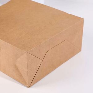 Recyclable Kraft Paper T-Shirt Packaging Tote <b>Bags</b> with Handle and Custom Logo-Black and White - Product Image 2