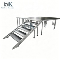 Scène modulaire de location complète avec escalier d'accès portable pour festival