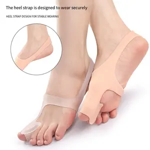 Correcteur d'<span class=keywords><strong>hallux</strong></span> <span class=keywords><strong>valgus</strong></span> en gel de silicone, séparateur à double trou, sangle de talon antidérapante, soutien de la voûte plantaire élastique, soin soulageant la douleur - Product Image 2