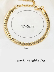 Bracelet chaîne cubaine en acier inoxydable plaqué or 18 carats PVD argenté |   Chaîne ajustable polie miroir pour hommes et femmes, idéale pour les fêtes et le style Hip Hop - Product Image 3