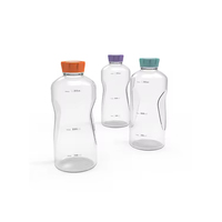 Bouteilles d'eau en verre transparentes de grande capacité, sans BPA, avec bouchons en silicone, couleurs personnalisées, vente en gros d'usine