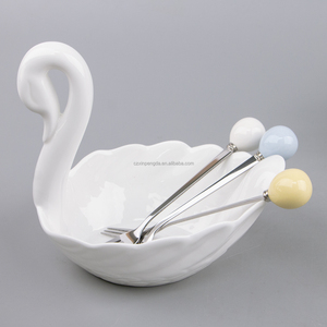 <span class=keywords><strong>Moderno</strong></span> ristorante utensili da cucina a forma di cigno <span class=keywords><strong>bianco</strong></span> in ceramica posate porta utensili per la casa - Product Image 5
