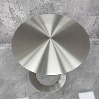 Table de bar en acier inoxydable de style industriel, design rond, durable et résistante à l'eau, utilisation commerciale pour hôtel et salon