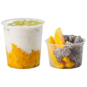 Vaso desechable de plástico de 98 mm de diámetro, material PP, con tapa, apto para bebidas frías y calientes, para té con leche, gelatina, fiestas. - Product Image 2