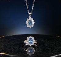 Factory Wholesale Custom Natural Topaz 5x7mm Jewelry Set 925 Sterling Silver Luxury Hypoallergenic Gemstone Jewelry Gifts OEMODM