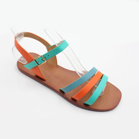 Nouvelle Arrivée Été, Sandales Plates Simples et Colorées Style Romain à Bout Ouvert pour Femmes, Chaussures Décontractées et Tendance