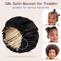 Bonnet de nuit en satin de soie doux pour bébés et jeunes enfants (6-36 mois) aux cheveux bouclés, réversible, ajustable, antidérapant, OEM