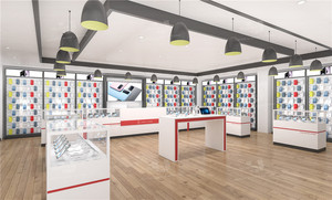 Dark Grey Tùy Chỉnh Điện Thoại Di Động Tầng Hiển Thị Stand <span class=keywords><strong>Glass</strong></span> Showcase Thiết Kế Điện Thoại Di Động Hiển Thị Nội Counter - Product Image 6