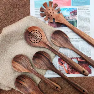 أدوات ، أواني خشبية من خشب الجوز الأسود ، 14 قطعة