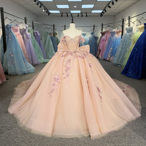 Robes de Quinceañera Princesse Rose Dy6919 avec Appliques en Dentelle, Robe de Bal pour Fête des 15 Ans, Jancember - Product Image 1
