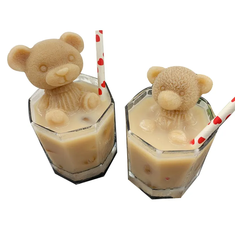 화이트 귀여운 동물 3d 식품 학년 금형 실리콘 공 아이스크림 큐브 테디 베어 아이스 몰드