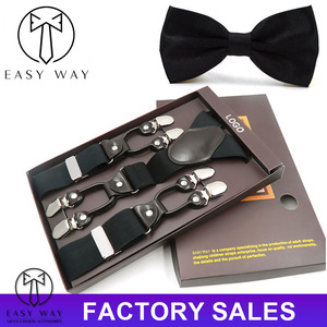 Matrimonio colore vivido tutore regolabile forte Clip fascia elastica bretella da uomo in tinta unita <span class=keywords><strong>con</strong></span> Set di papillon in tessuto - Product Image 6