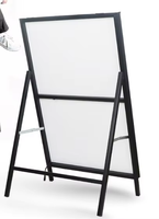 Présentoir publicitaire autoportant en métal 80x120 60x90 avec cadre LED et caisson lumineux fin en acrylique/verre trempé