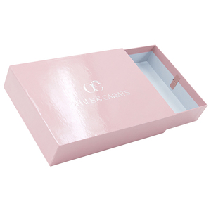 Biodegradable Pink Cardboard <b>Box</b> Custom Logo Glossy Lamination Hard Rigid Sliding Shipping Drawer 2mm for <b>Socks</b> Packaging - Product Image 2
