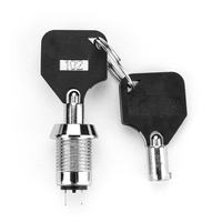 Interruptor de Encendido de Motocicleta de 12 mm con Llave, Juego de Llaves de Bloqueo para Suzuki 2P SPST 1A, Bloqueo de 2 Pines, Impermeable para Automóviles/Marinos