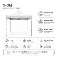 Tente d'exposition extérieure promotionnelle, double toile Oxford, polyester, portable, pliable, imperméable, durable, toutes saisons, écologique