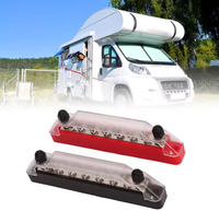 Barre omnibus haute conductivité 150A 14 voies avec couvercle, bloc de distribution d'alimentation DC12-48V pour câblage automobile, bateau et marine