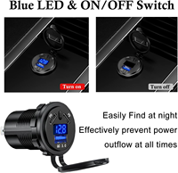 Nouveau chargeur de voiture à charge rapide 12V/24V 3 ports double 45W PD Type-C et 18W QC3.0 USB avec protection IP65 pour bateau/camping-car/moto