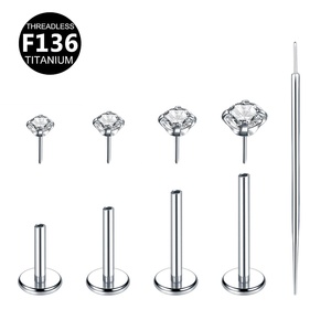 <span class=keywords><strong>Pendiente</strong></span> plano Gaby G23 de titanio sin rosca para tragus, labret, cartílago, labio, <span class=keywords><strong>medusa</strong></span>, concha, joyería de piercing para mujer - Product Image 1